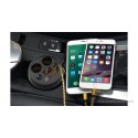 POFAN S01 Car Cup Charger Adapter w/ Dual USB + Dual Socket Cigarette Lighter